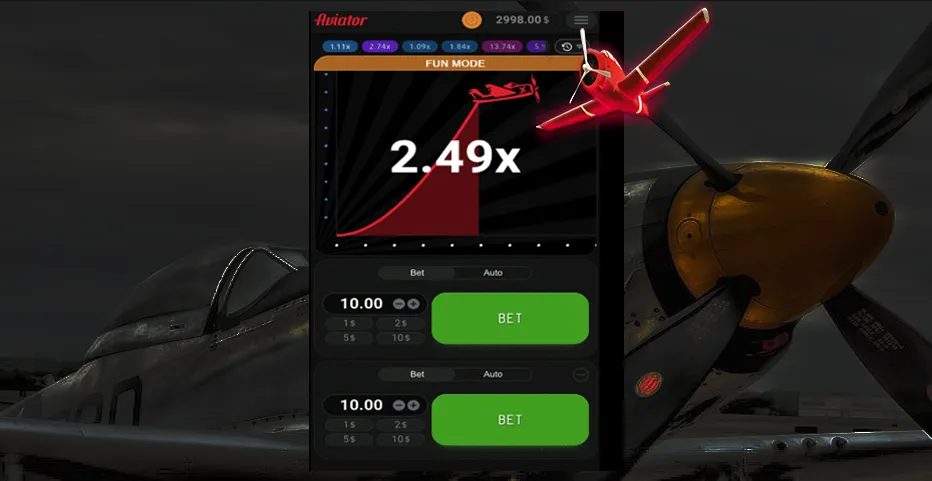 Capture d'écran d'un avion avec une flèche rouge.